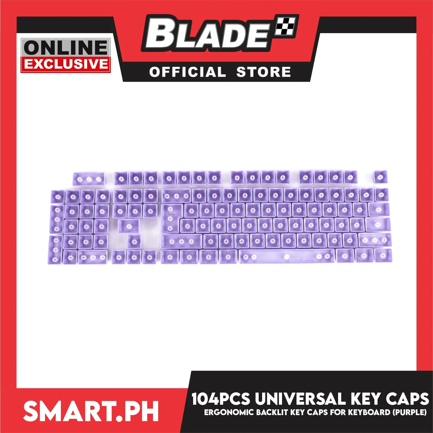 104 Key Caps Universal Ergonomic Backlit Key (Purple) for Mechanical Keyboard