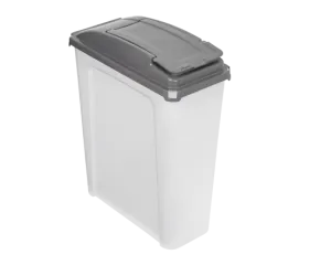 25L Storage Container & Lid Clear/Steel