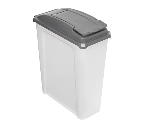 25L Storage Container & Lid Clear/Steel