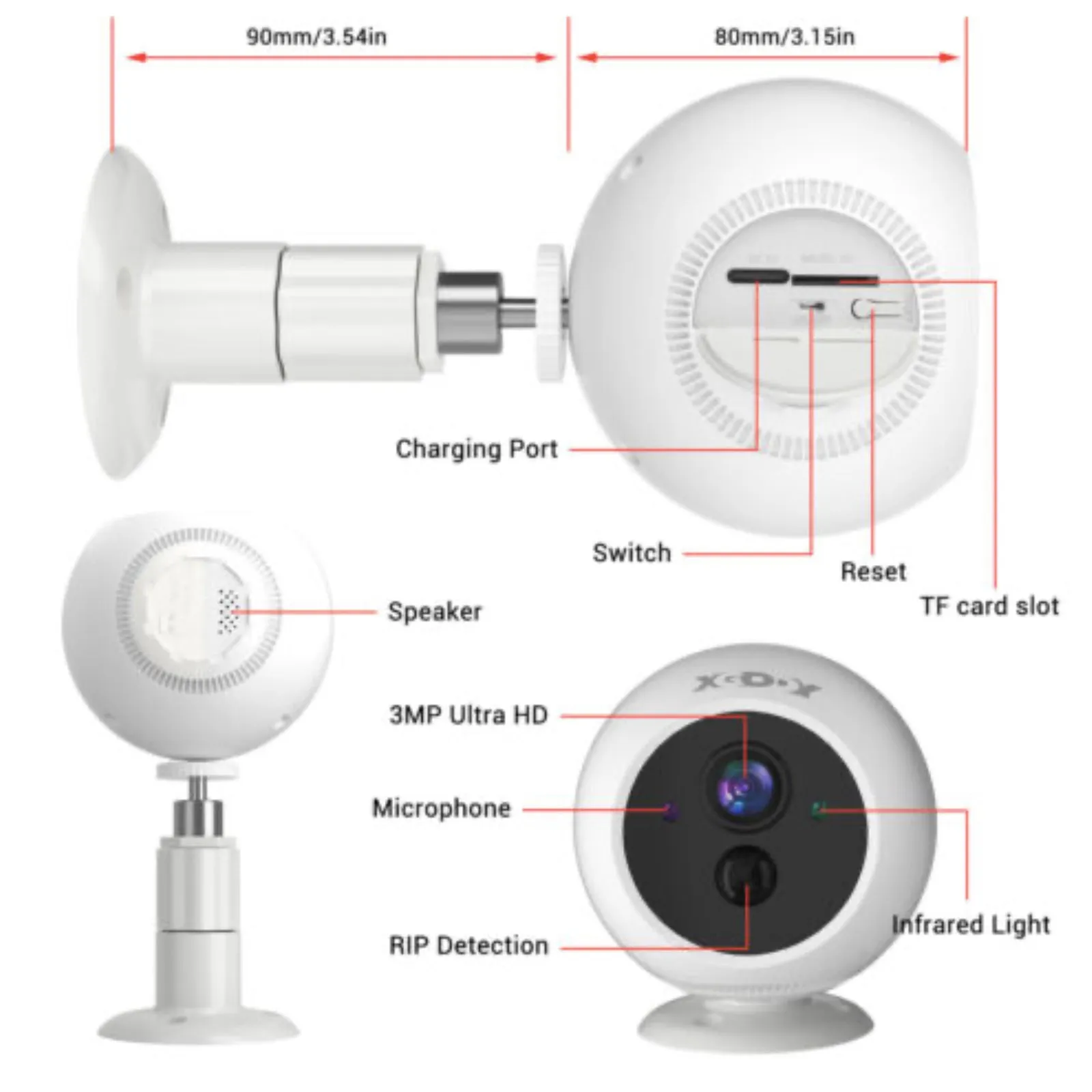 2K 3MP Battery Solar Camera ICSee App Wireless Wi-Fi CCTV Video Recorder 2 Way Audio Night Vision