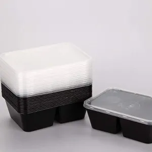 (30-Pack/24Oz) 2-Compartment, Rectangular Food Storage Containers With Lid, Reusable, Microwave And Dishwasher Safe, By G-Box Life