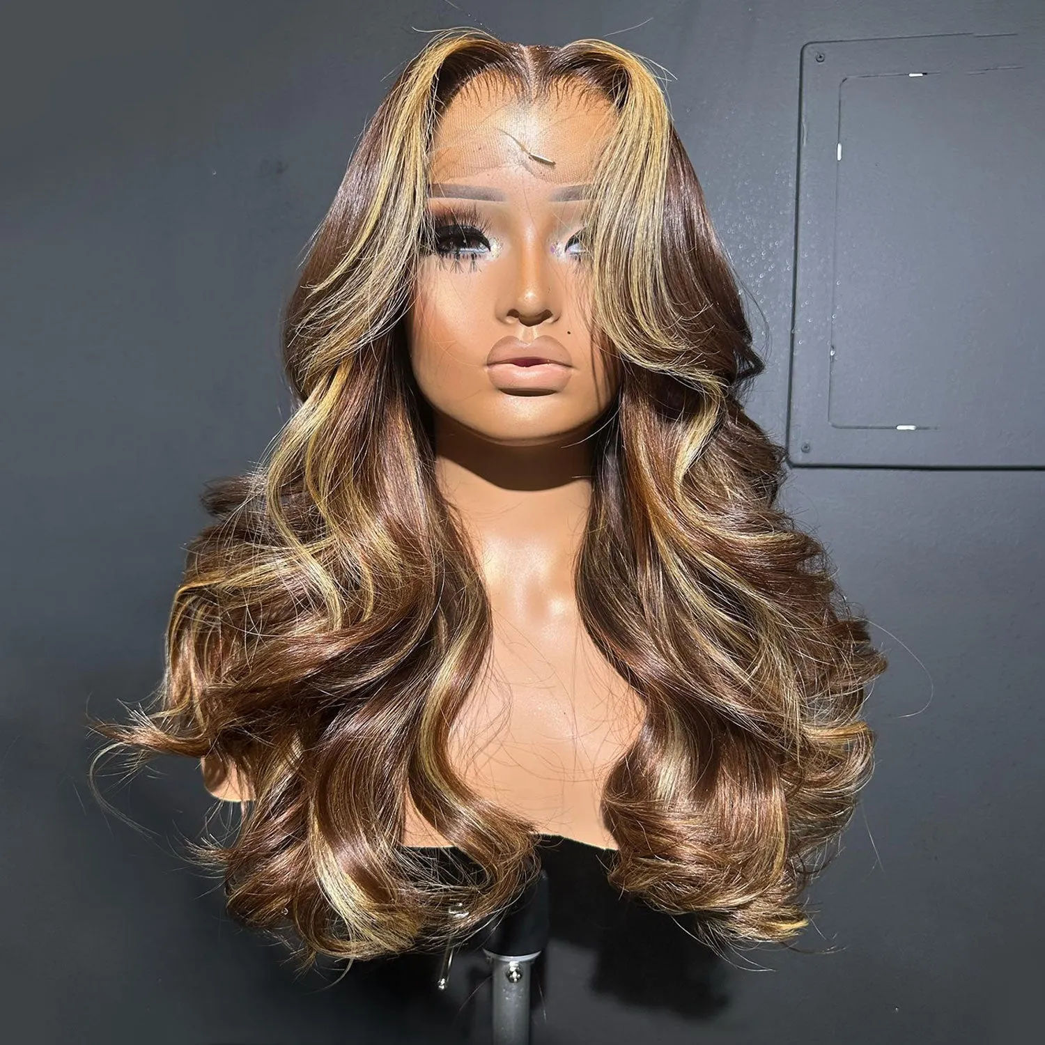 4/27 Highlight 4x4 5x5 6x6 Glueless Lace Closure Wigs Ashimary Body Wave Wigs Virgin Hair
