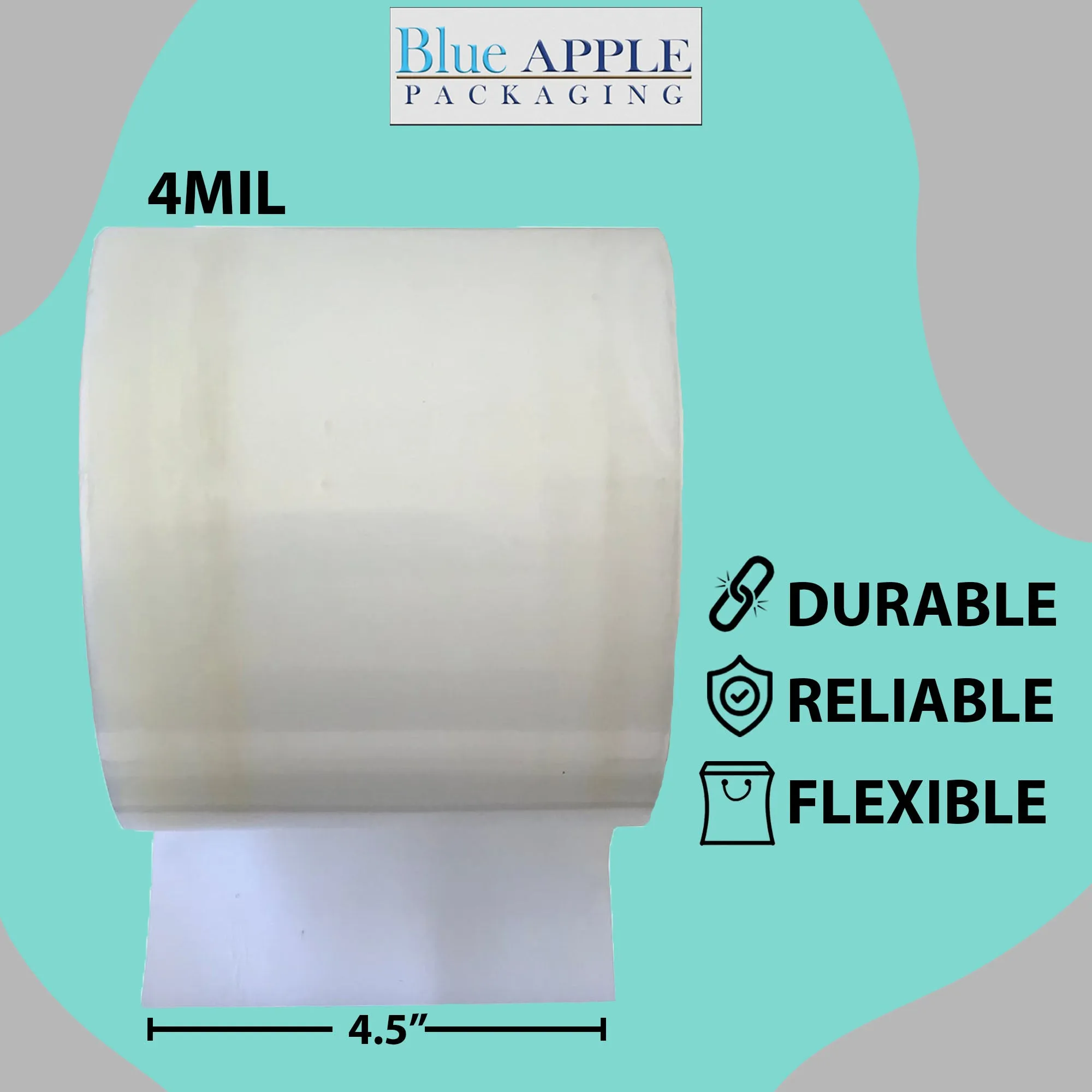 4.5 inch x 1075ft Poly Tubing Roll 4 Mil LDPE Low Density