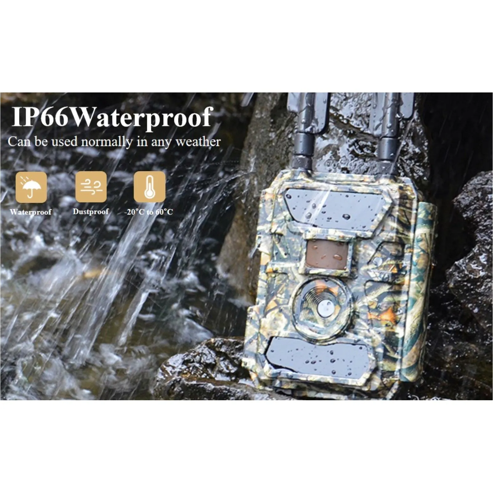 4G Wireless Trail Hunting Camera 24MP with GPS Tracker Live Stream Push Notification Alert