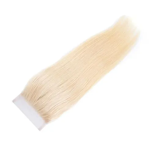 #613 Straight Closure Human Hair Blonde Closure 4*4