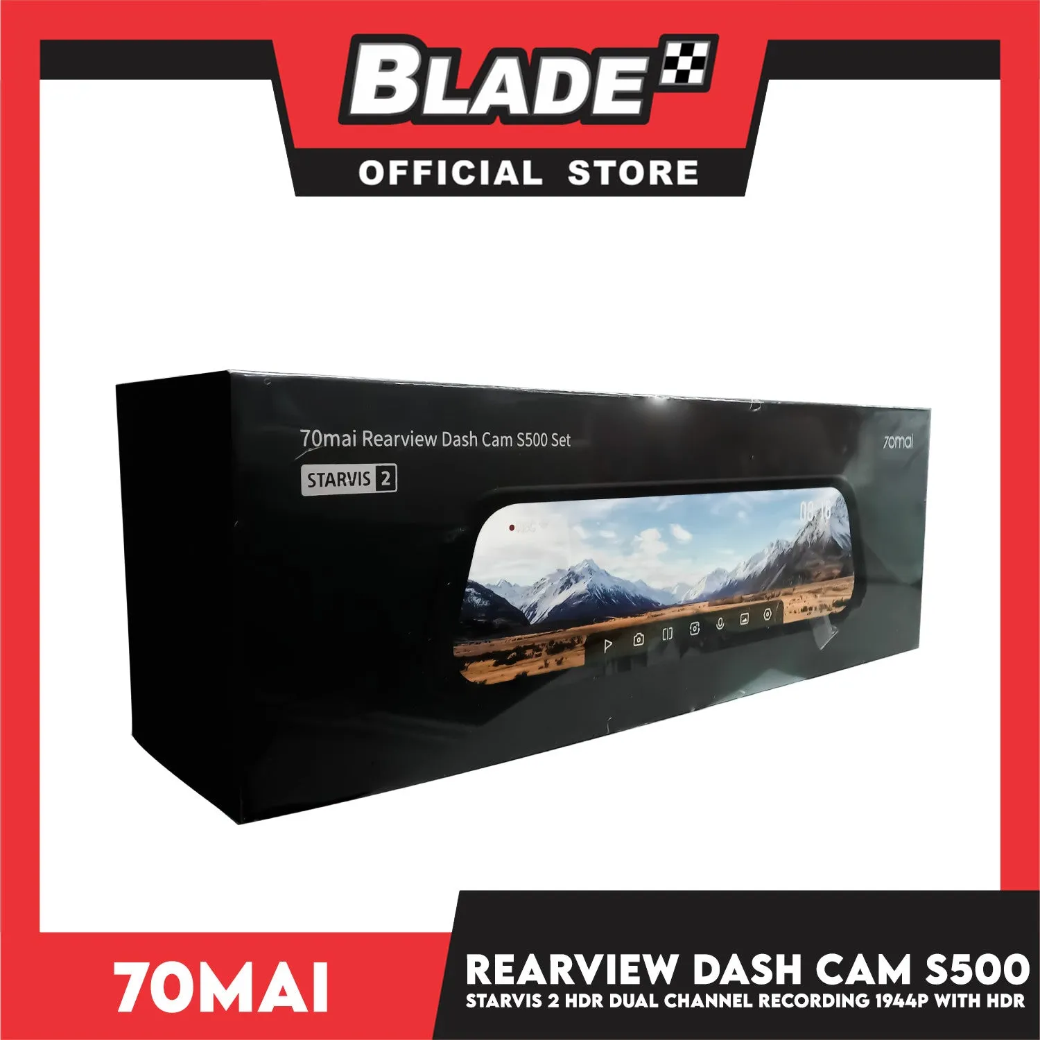 70mai Starvis 2 Rearview Mirror Dash Cam S500 Set 1944P HDR