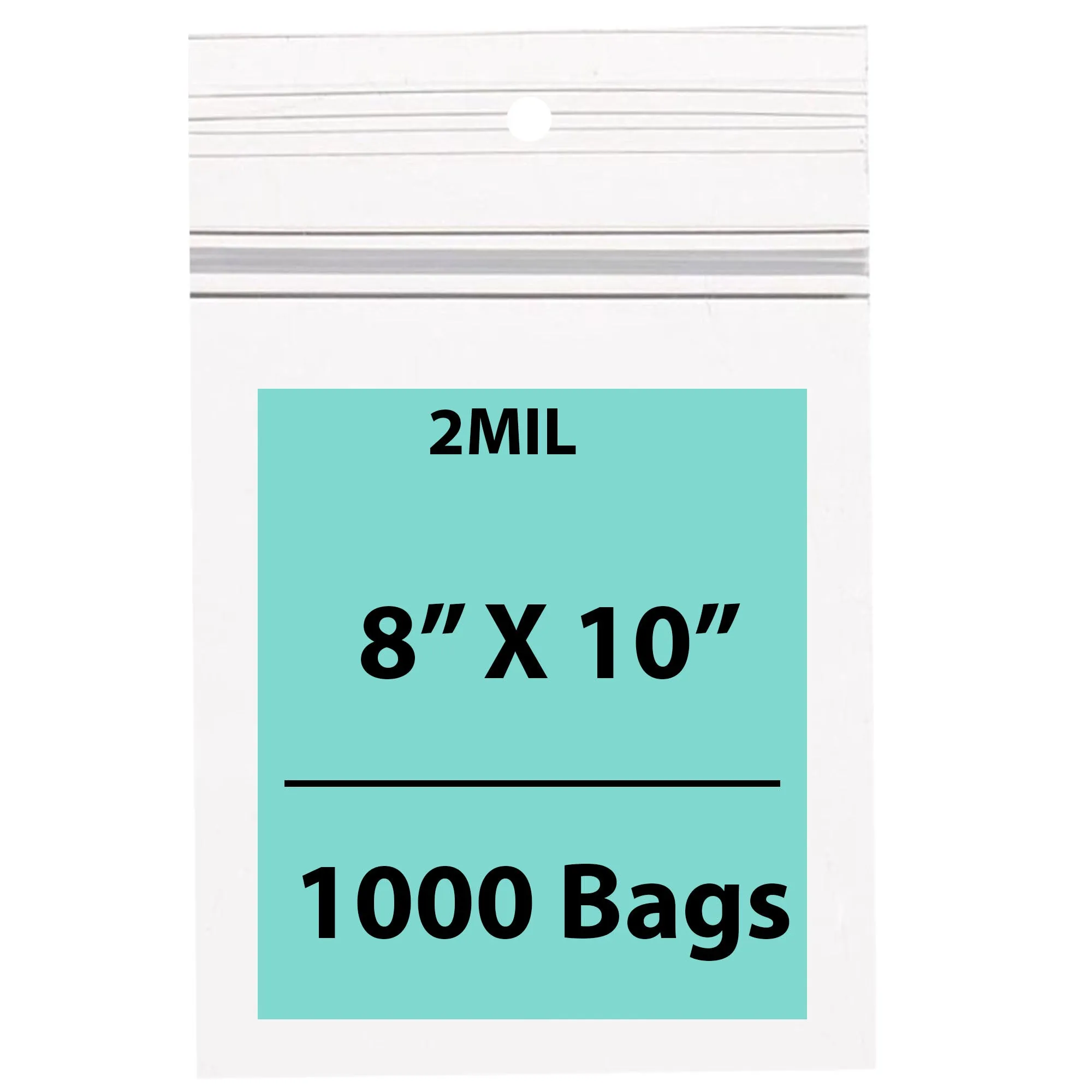8X10 Inches Polypropylene ZipLock Bags W/ Hang Hole 2 Mil Clear