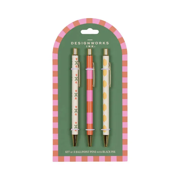 A Dopo Pen Set Flower/Stripe/Lemon