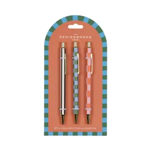 A Dopo Pen Set Stripes/Checks