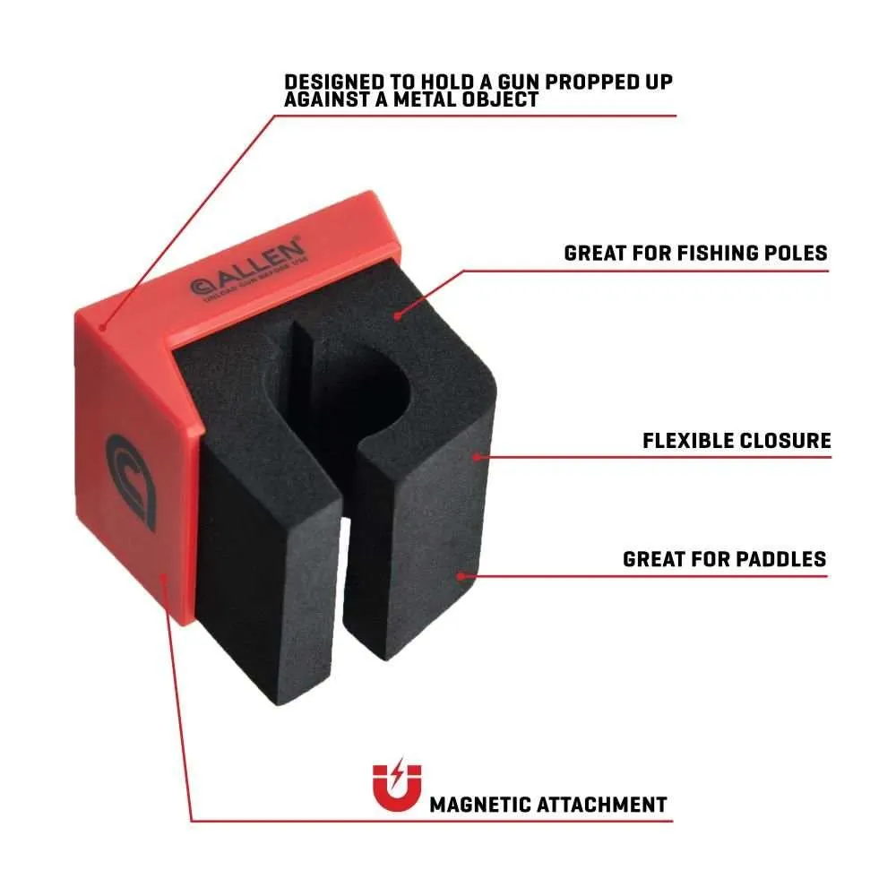 Allen Magnetic Firearm & Fishing Rod Holder with Frame, Black/Red
