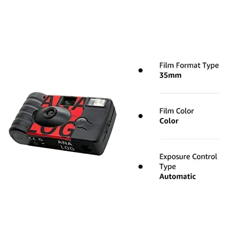 Analog Disposable Camera w/Flash   Development & Digital Uploads (Red) | 35mm Film Single-Use Camera, 24 Exposures, Pictures Sent to Your Phone