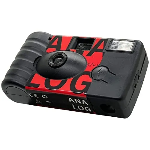 Analog Disposable Camera w/Flash   Development & Digital Uploads (Red) | 35mm Film Single-Use Camera, 24 Exposures, Pictures Sent to Your Phone