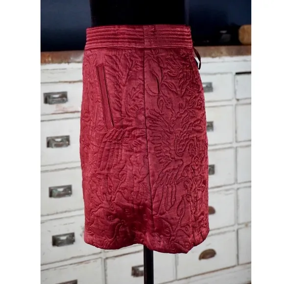 Anthropologie Beatrice Quilted Mini Skirt New 4