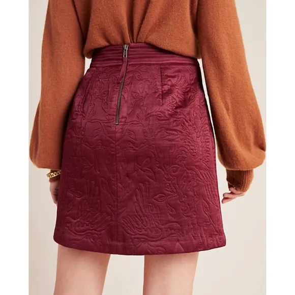 Anthropologie Beatrice Quilted Mini Skirt New 4
