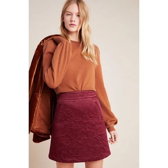 Anthropologie Beatrice Quilted Mini Skirt New 4