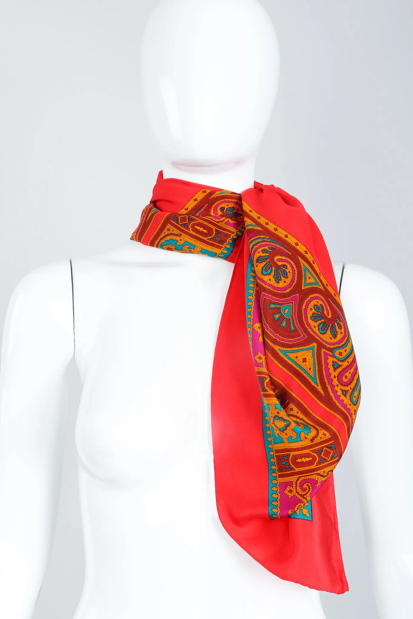 Arabesque Border Crepe Scarf