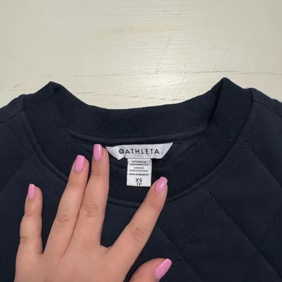 Athleta Retroplush Quilted Crewneck