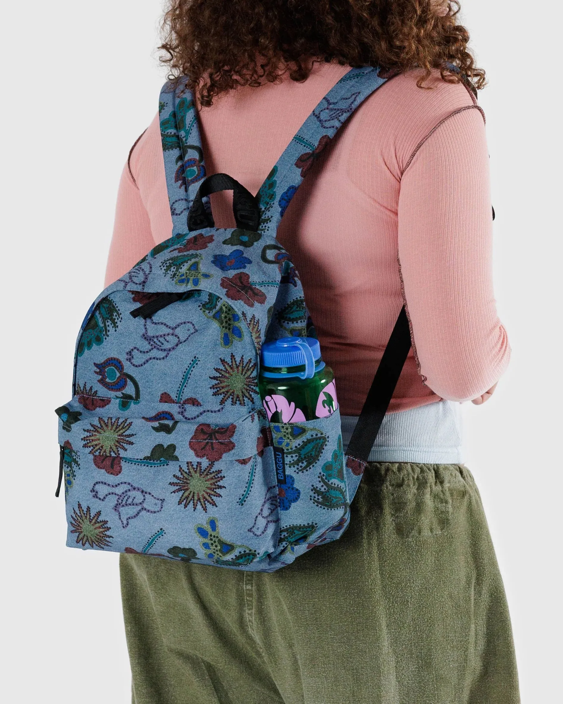 Baggu | Medium Nylon Backpack | Digital Denim
