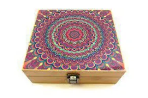 Bamboo Box with Grinder & Jar & Tray