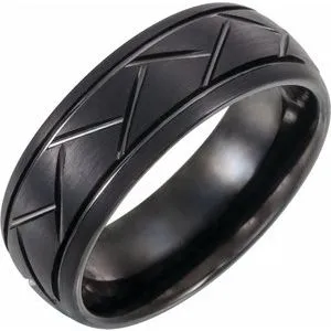 Black PVD Tungsten 8 mm Band Size 11.5