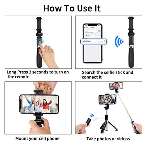 Bluetooth Selfie Stick Tripod,PEYOU Extendable Phone Tripod Stand with Wireless Remote, Tripod Stand Selfie Stick Compatible for iPhone 11/11 Pro/XS Max/XS/XR/X/8/7 Plus, Galaxy S9 S8 Note 9 8,Google