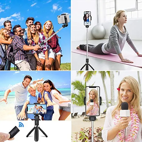 Bluetooth Selfie Stick Tripod,PEYOU Extendable Phone Tripod Stand with Wireless Remote, Tripod Stand Selfie Stick Compatible for iPhone 11/11 Pro/XS Max/XS/XR/X/8/7 Plus, Galaxy S9 S8 Note 9 8,Google