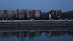 Budapest Traffic Drives Near the Danube River