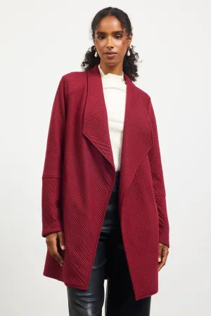 Burgundy Quilted Cardigan - XS