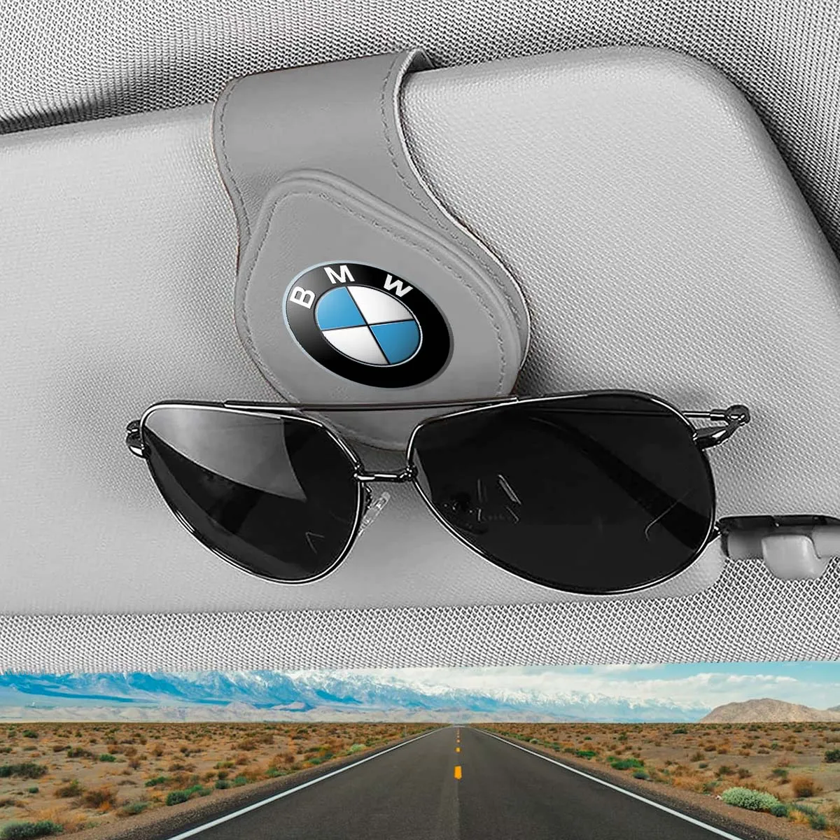 Car Sunglasses Holder, Custom Fit For Your Cars, Magnetic Leather Glasses Frame 2024 Update KX13995