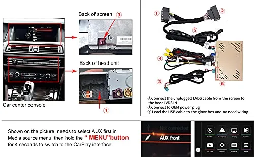 CarlinKit Wireless CarPlay Retrofit kit for BMW 1 2 3 4 5 6 7 Series NBT System 2014 to 2016, Support iOS 13 to 15.1, airPlay, Multi-Window Screen, Rear View, Wireless Carplay Box, Wired Android Auto