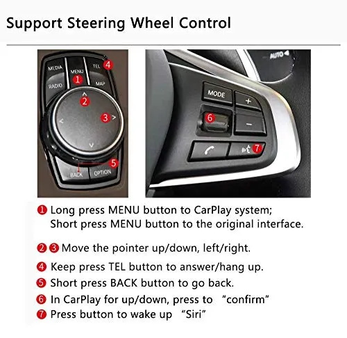 CarlinKit Wireless CarPlay Retrofit kit for BMW 1 2 3 4 5 6 7 Series NBT System 2014 to 2016, Support iOS 13 to 15.1, airPlay, Multi-Window Screen, Rear View, Wireless Carplay Box, Wired Android Auto