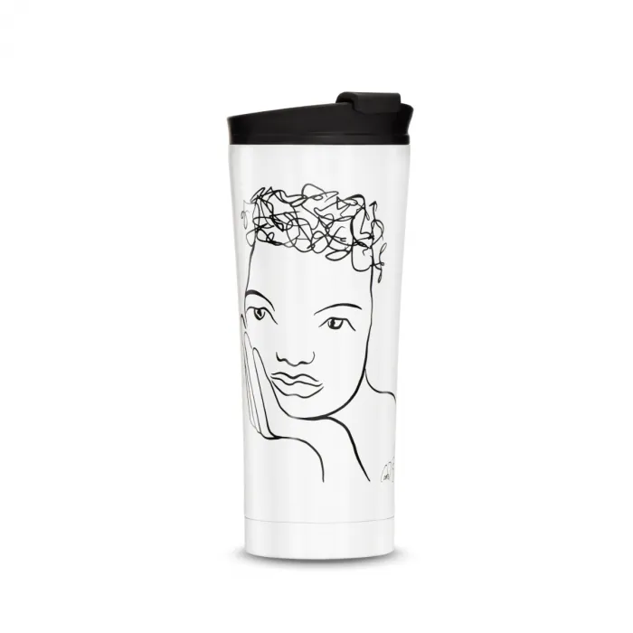 Carrol Boyes Travel Mug knowing 450ml 18TMG-KNO2-W-BL
