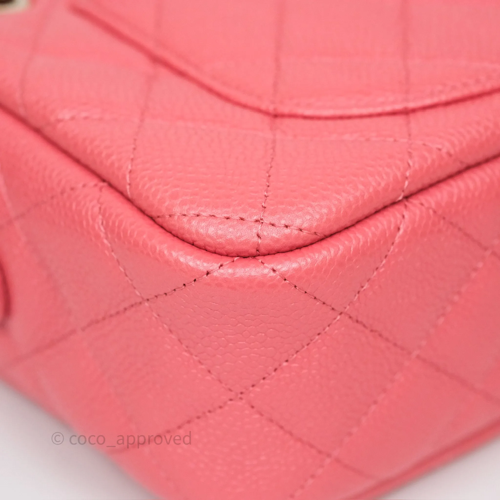 Chanel Camera Case Quilted Pink Shiny Caviar Gold Hardware