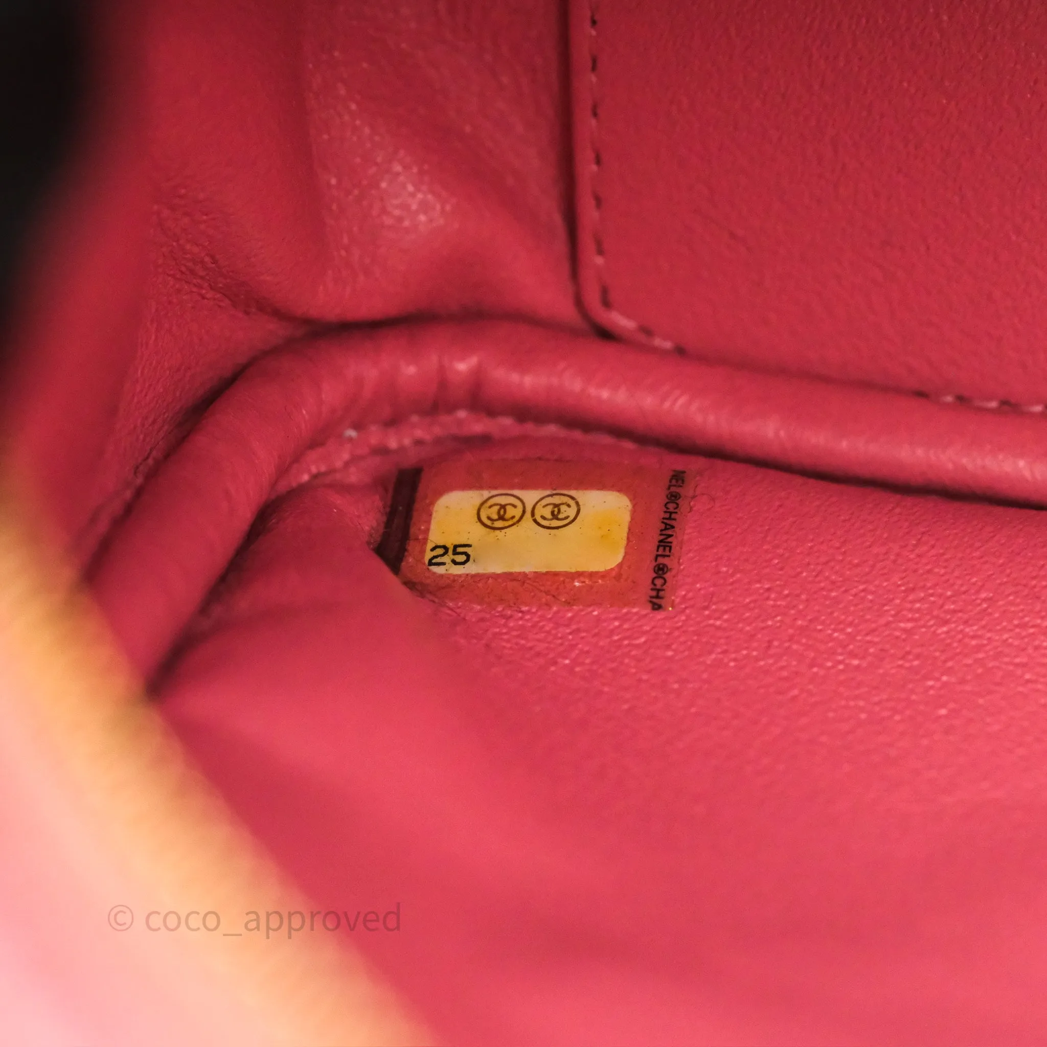 Chanel Camera Case Quilted Pink Shiny Caviar Gold Hardware