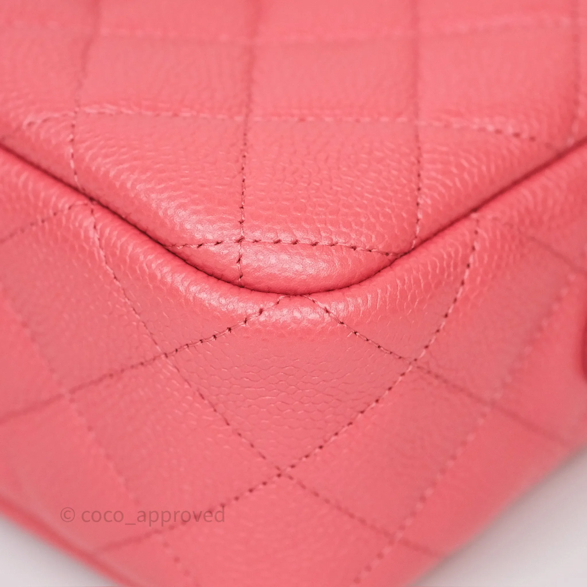 Chanel Camera Case Quilted Pink Shiny Caviar Gold Hardware
