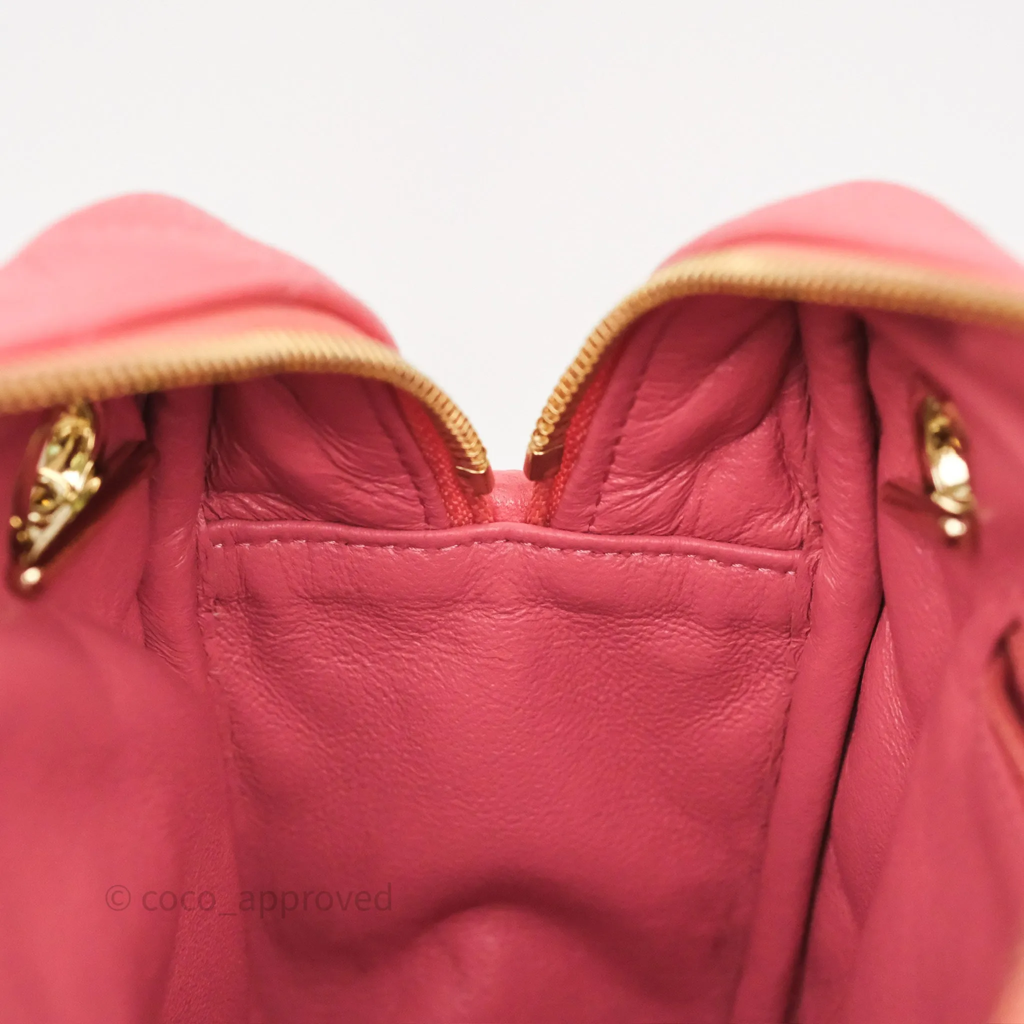 Chanel Camera Case Quilted Pink Shiny Caviar Gold Hardware