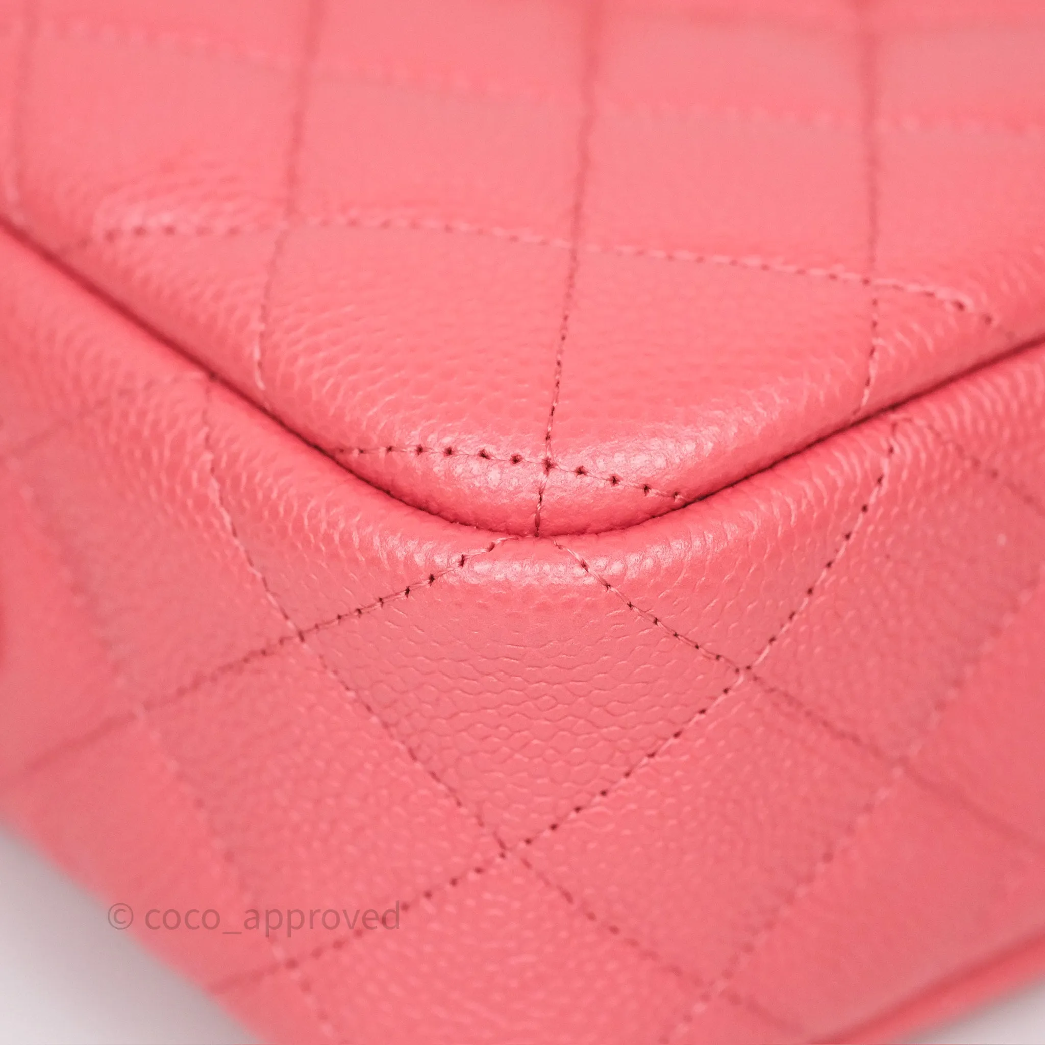 Chanel Camera Case Quilted Pink Shiny Caviar Gold Hardware