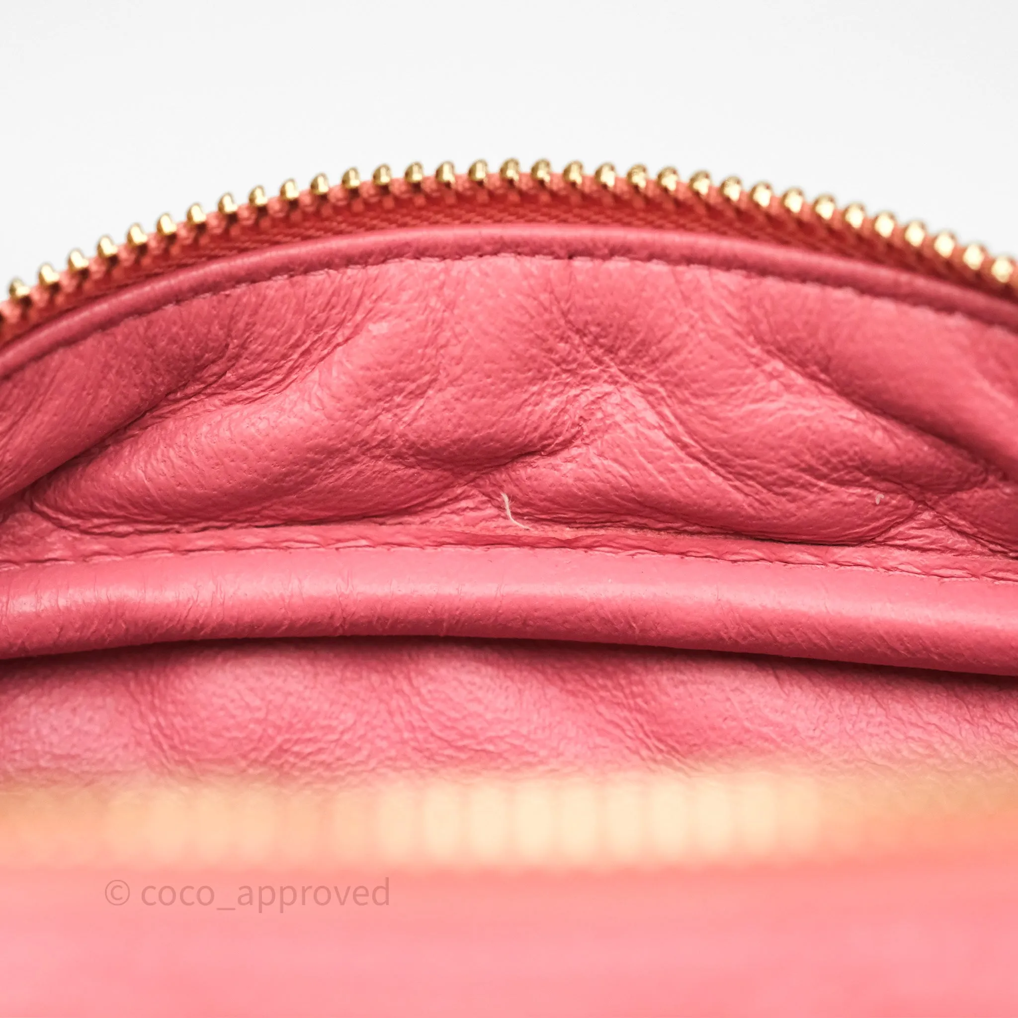 Chanel Camera Case Quilted Pink Shiny Caviar Gold Hardware