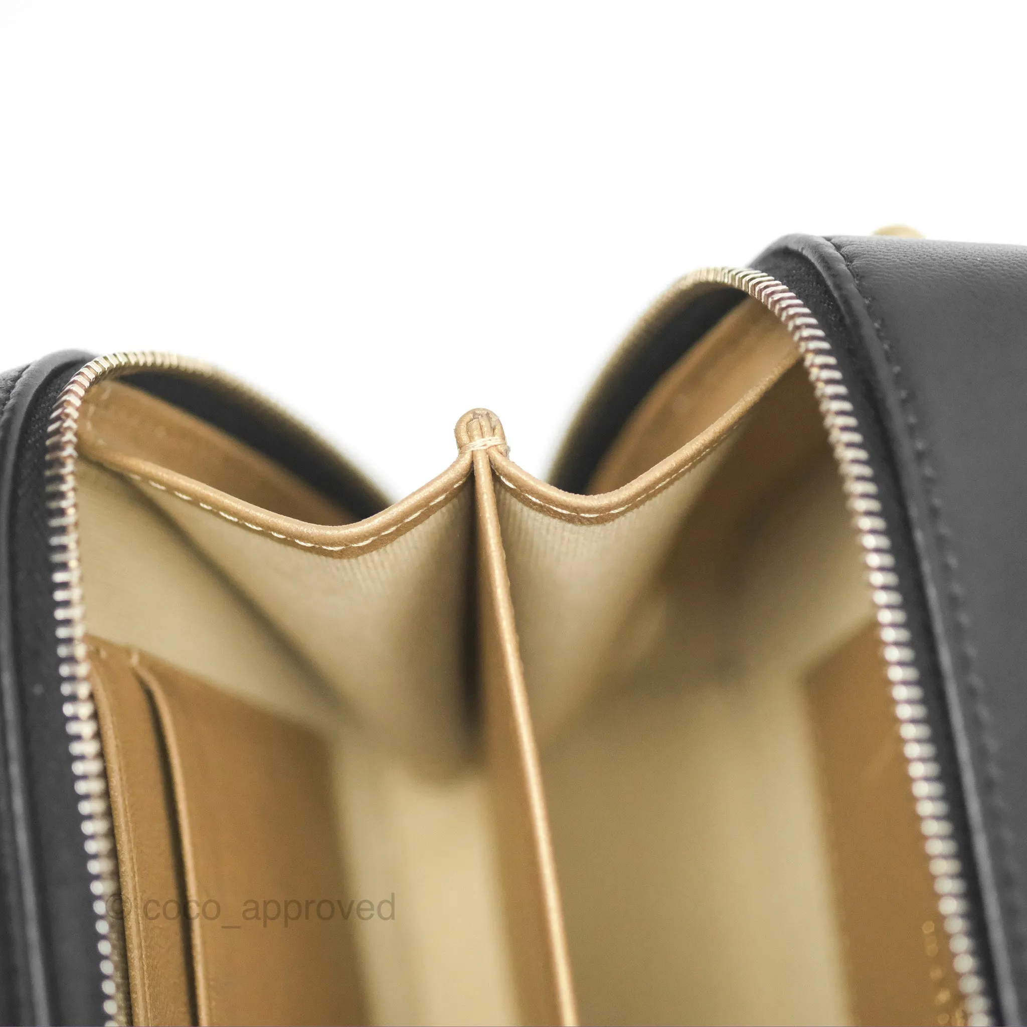 Chanel Pearl Crush Quilted Camera Bag Black Lambskin Aged Gold Hardware