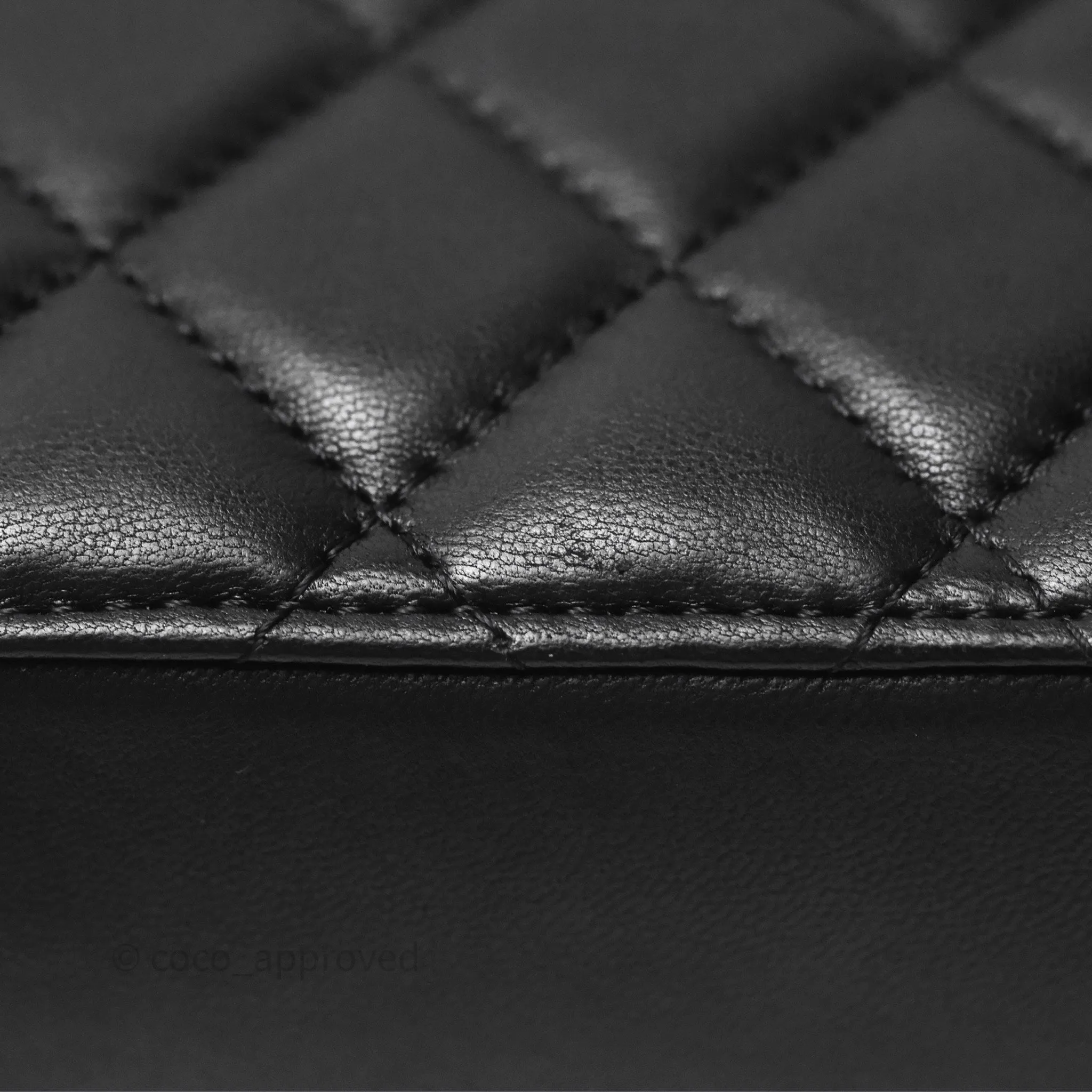 Chanel Pearl Crush Quilted Camera Bag Black Lambskin Aged Gold Hardware