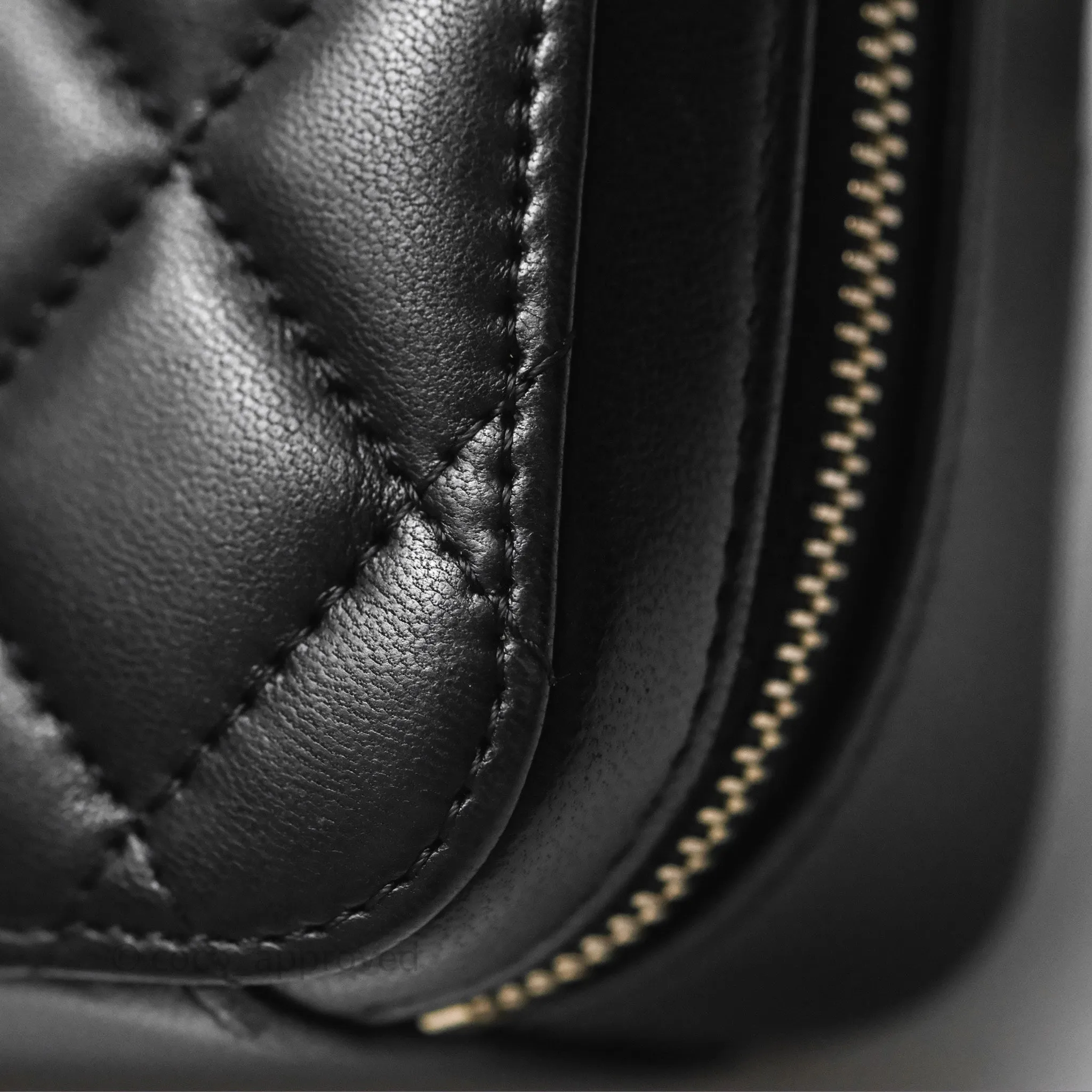 Chanel Pearl Crush Quilted Camera Bag Black Lambskin Aged Gold Hardware