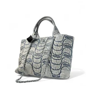 Chanel  Quilted Denim Tote Bag with Chain Strap – Urban Parisian Style 👖🪩