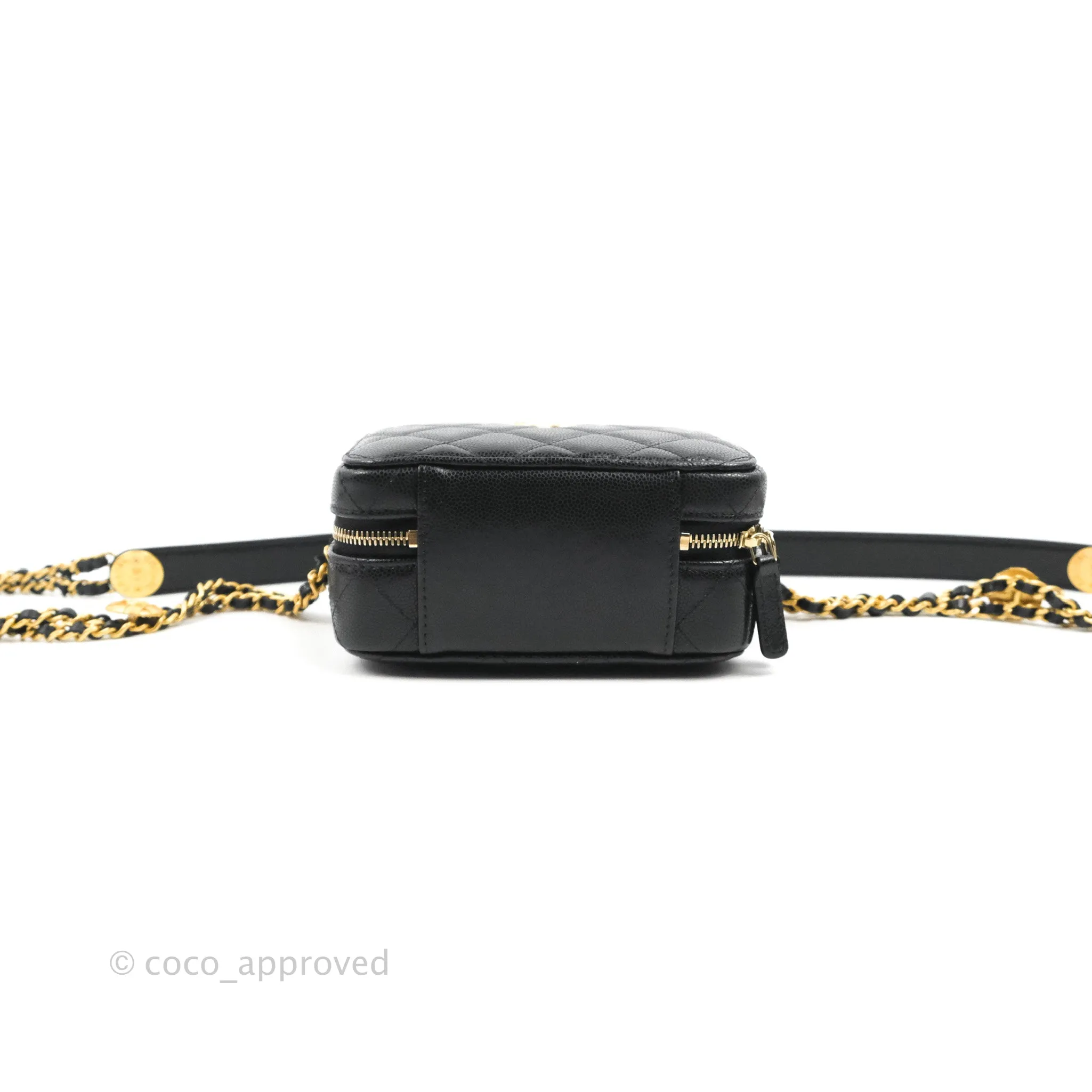 Chanel Quilted Twist Your Buttons Camera Black Caviar Gold Hardware