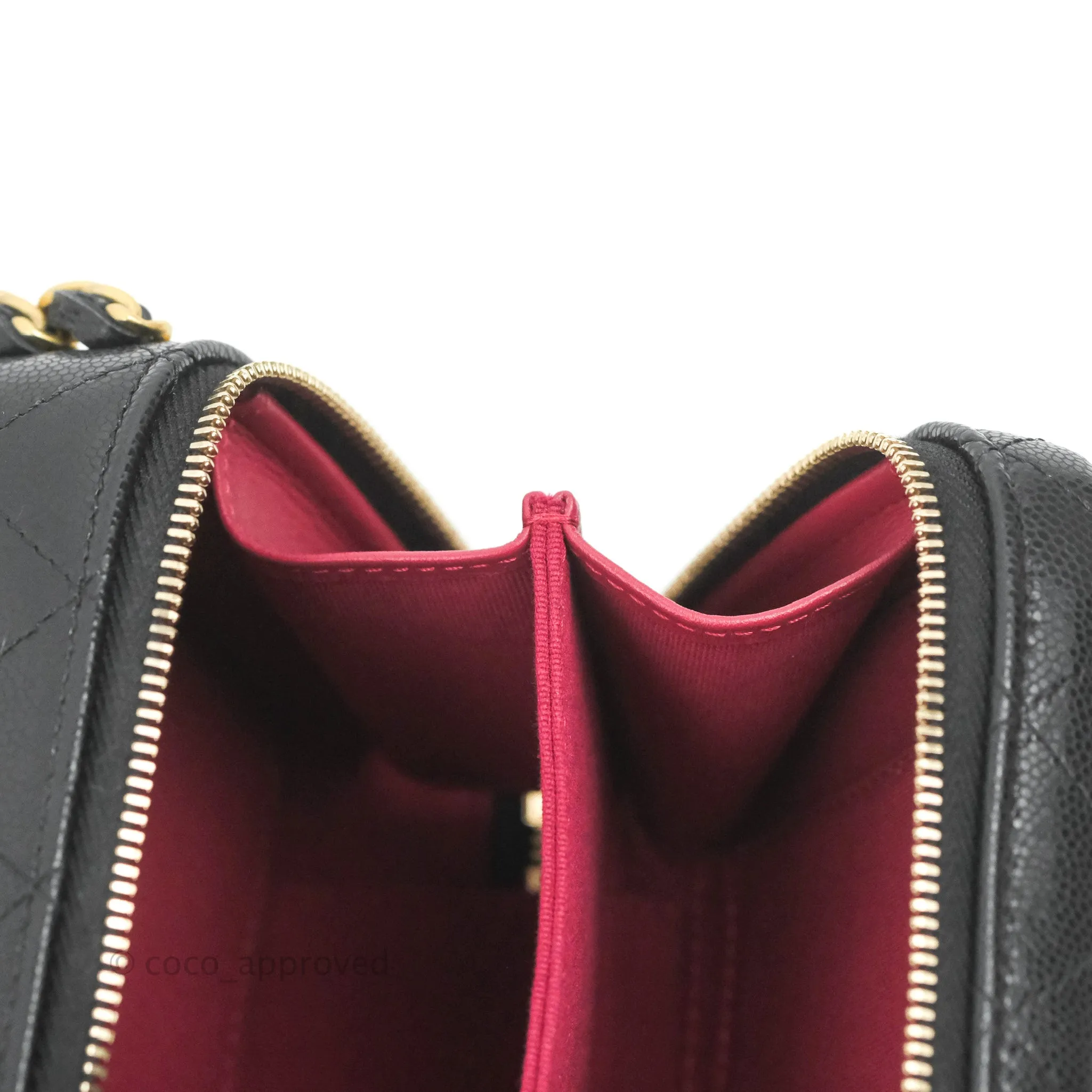 Chanel Quilted Twist Your Buttons Camera Black Caviar Gold Hardware