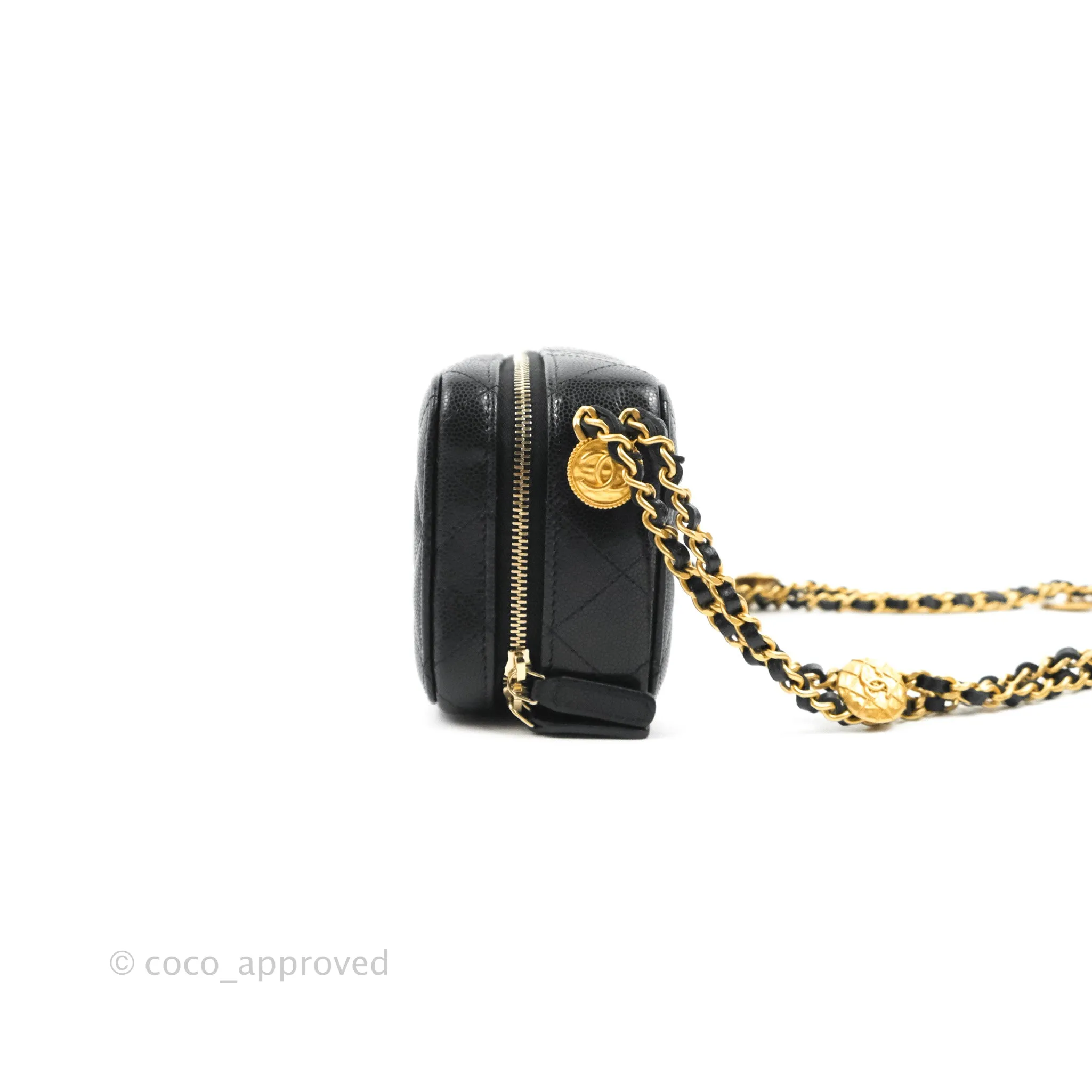 Chanel Quilted Twist Your Buttons Camera Black Caviar Gold Hardware