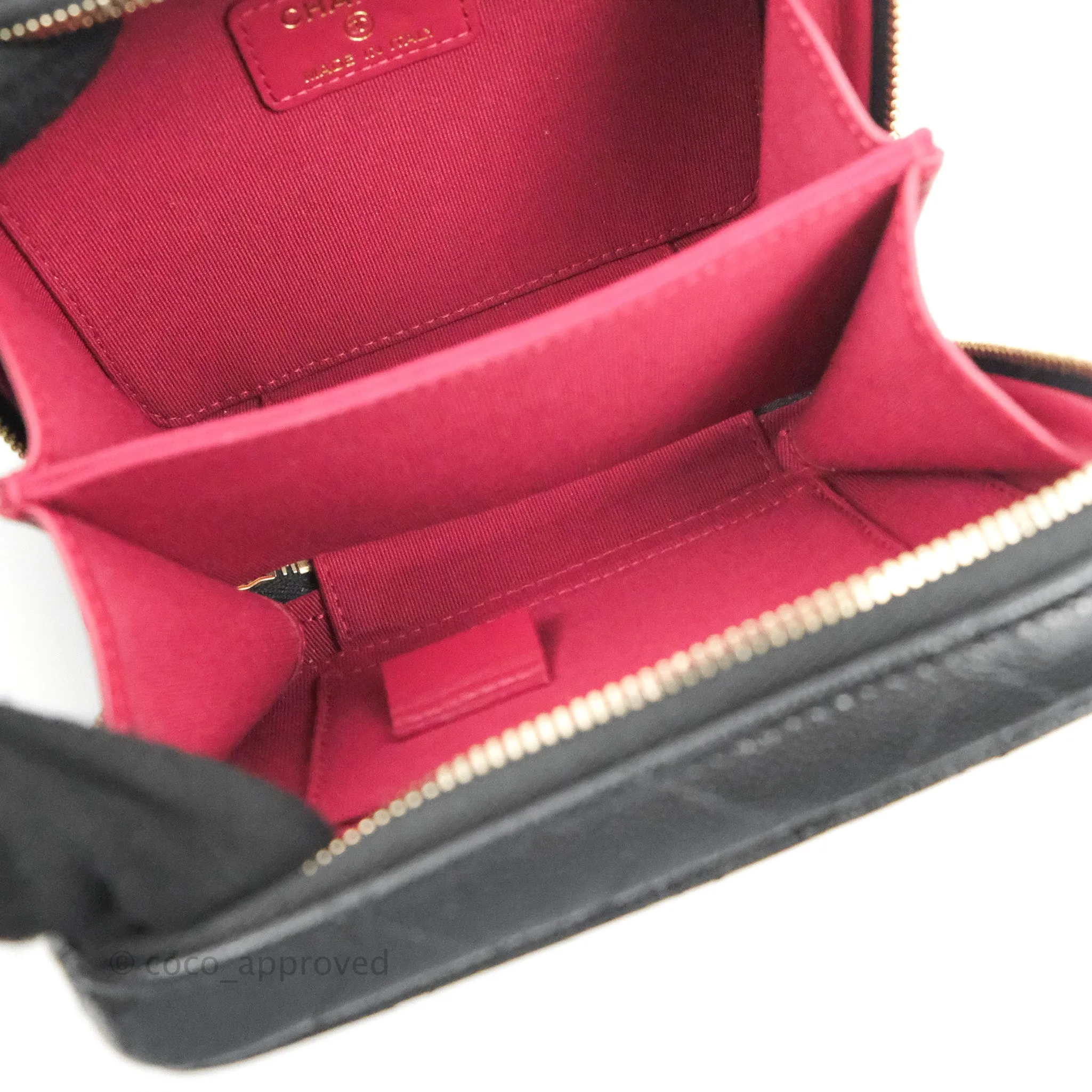 Chanel Quilted Twist Your Buttons Camera Black Caviar Gold Hardware