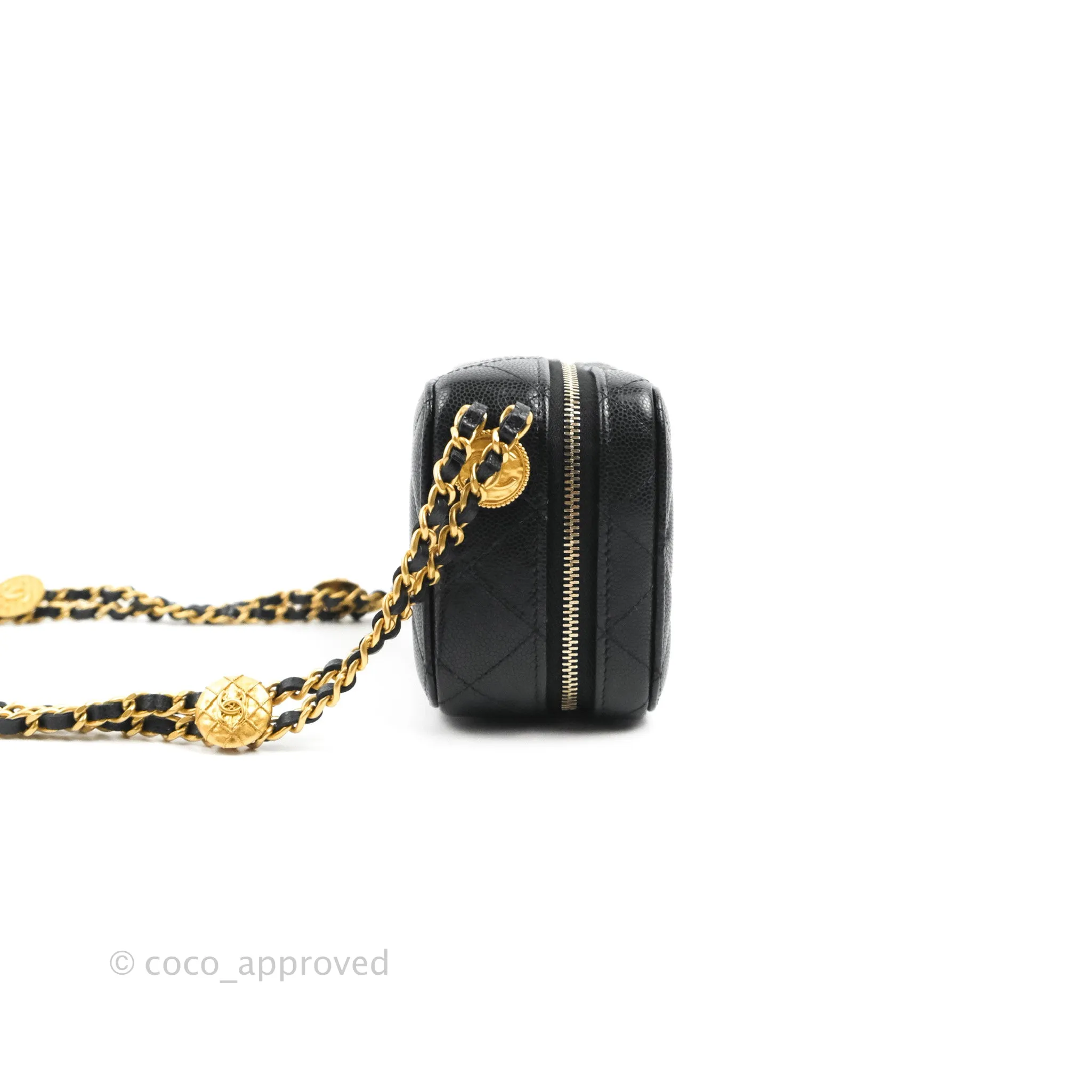 Chanel Quilted Twist Your Buttons Camera Black Caviar Gold Hardware