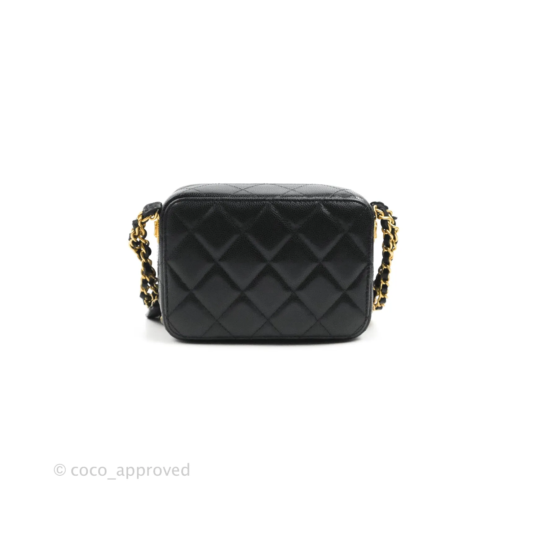 Chanel Quilted Twist Your Buttons Camera Black Caviar Gold Hardware