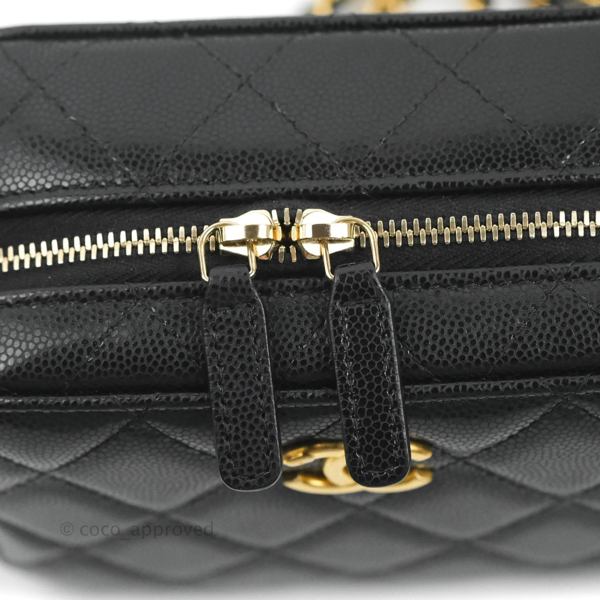 Chanel Quilted Twist Your Buttons Camera Black Caviar Gold Hardware