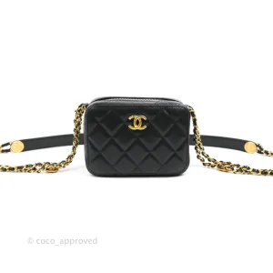 Chanel Quilted Twist Your Buttons Camera Black Caviar Gold Hardware